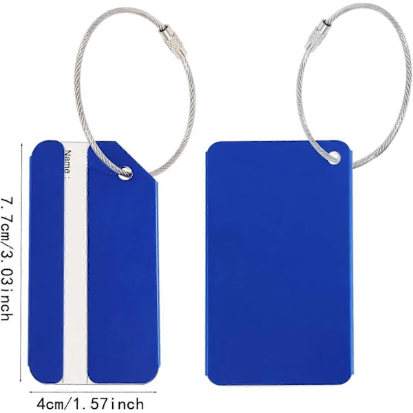 6 Pakning Aluminium Bagasjelapper for Reisevesker (6 Farger)