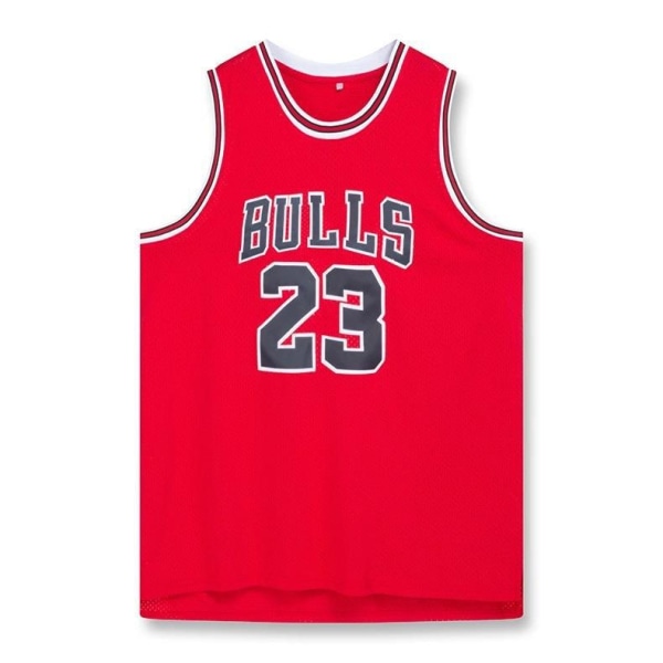 Retro broderad tröja nr 23 röd vit svart broderad basketuniform träningströja väst för män Red XXL