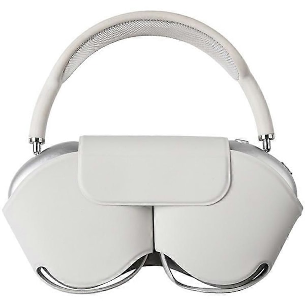 Kompatibel til Airpods Max Etui med Sleep Mode PU Læder Hovedtelefon Cover White