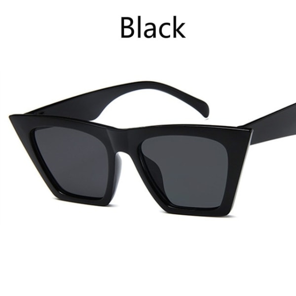 Dam Nya Cat Eye Solglasögon Unisex Retro fyrkantig båge Oversized glasögon UV400 Chroma Glasögon Reseglasögon Black Style1