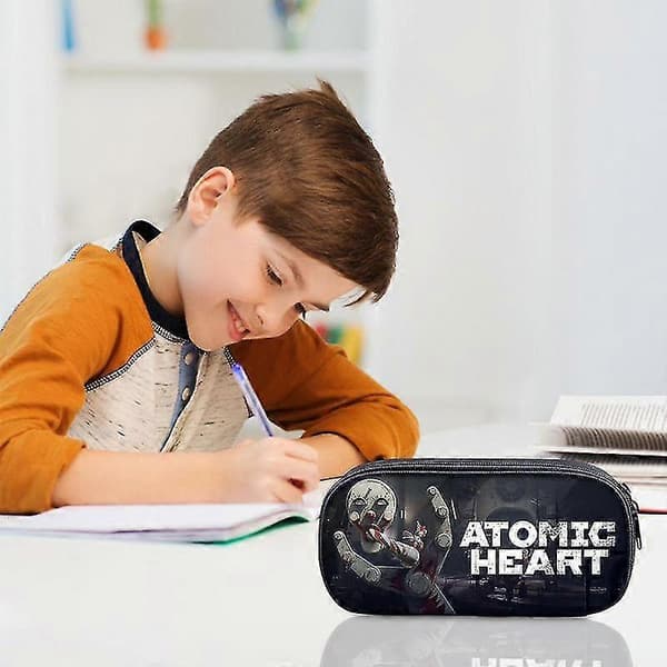 Atomic Heart Pennfodral Anime Studenter Fodral Stora Pennväskor Stor Kapacitet Enkellagers Förvaring Skolmaterialväska B