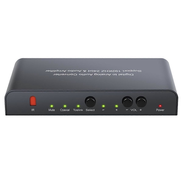 Audio Konverter med IR Fjernkontroll DAC Digital Koaksial Toslink til Analog Stereo RCA 3.5mm Audio