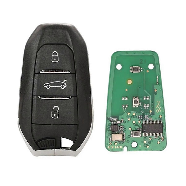 Smart Keyless Go Fjärrnyckel HU83 4A Hitag-AES 3 Knappar 433MHz PCF7945 för Peugeot 2008 308 508 3008