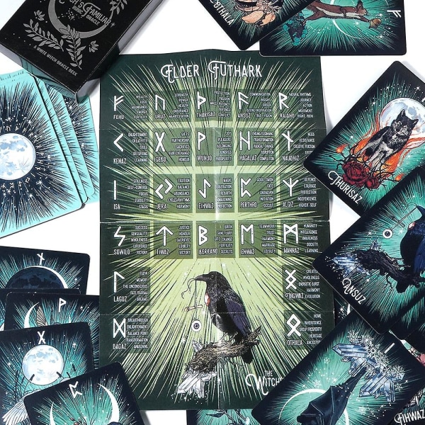 Witch Rune Oracle 24 Individuelle Tarot Rune Runekort Dyreorakel Dyretarot Viking Runer