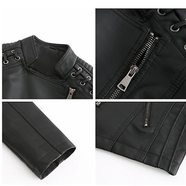 Skinnjakke for kvinner, avslappet med glidelås, tilgjengelig i 12 farger black XXXL