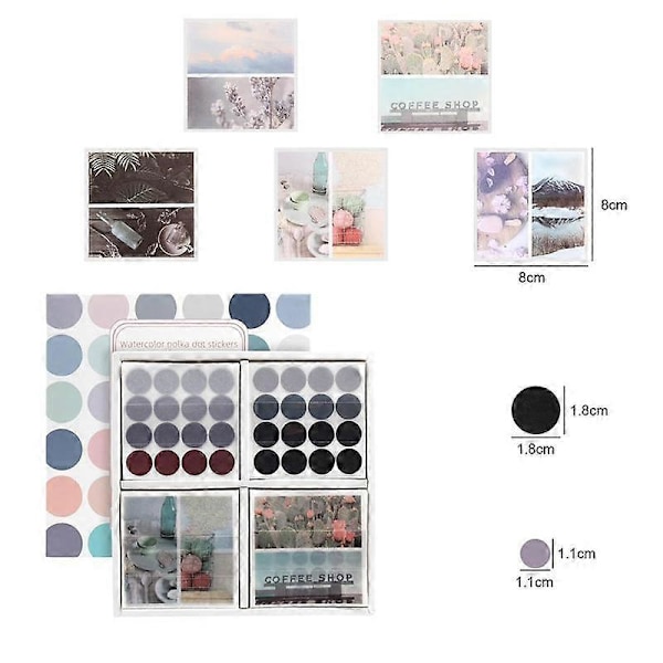 100 arkkia vesiväripilkku tarra journaling tarvikkeet scrapbooking DIY väritarra washi St