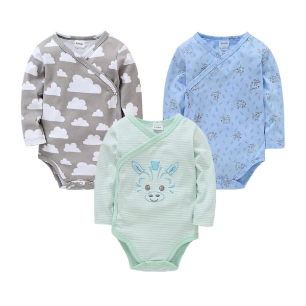 Beibei pyjama puhdasta puuvillaa pehmeä 0-12m baby pyjama 2/3/4 kpl Gray 6-9M