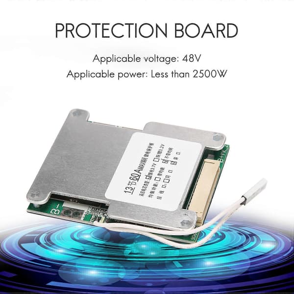 13S 48V 60A Batteriskyddskort Li-Ion Cell Batteri BMS PCB Equalizer Board