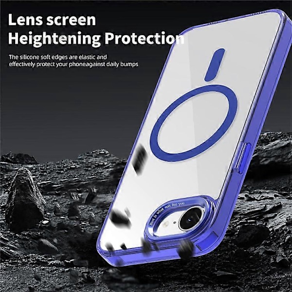 Kompatibelt deksel for iPhone 16e TPU+PC Transparent Magnetisk Telefondeksel Blue