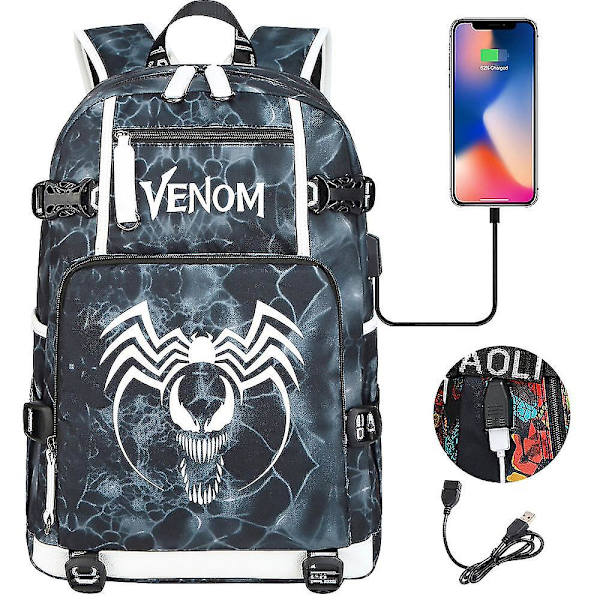 Venom Fashion Tryckt Usb Ungdoms Skolväska (2-117) Color-13