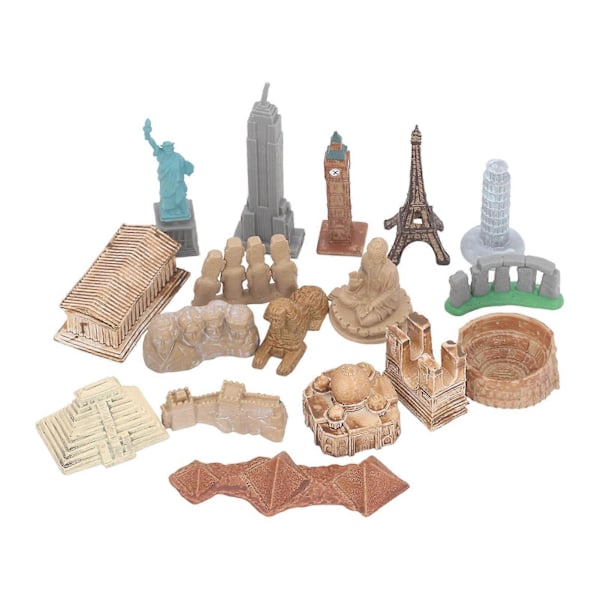 17 stk. Miniatyr Antikke Bygninger Leker Verden Rundt By Miniatyrer Bygninger Egyptisk Pyramide Modellsett Antikke Egypt Leker