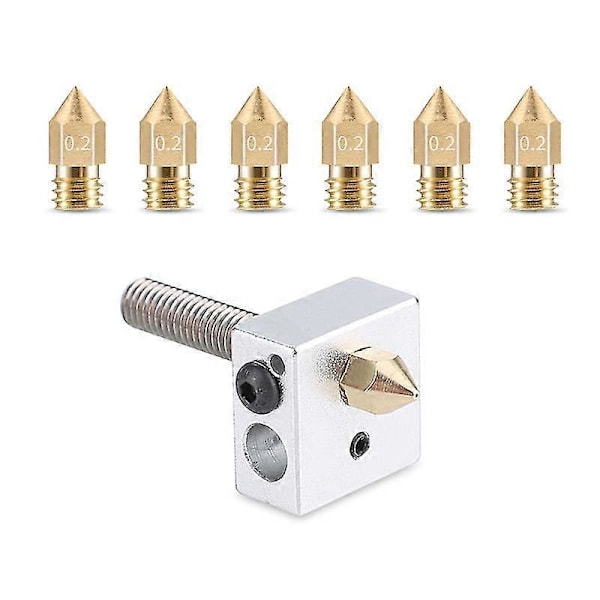 3D Printer Messing Dyser Kompatible Med De Fleste 3D Printere (6 stk., Guld)