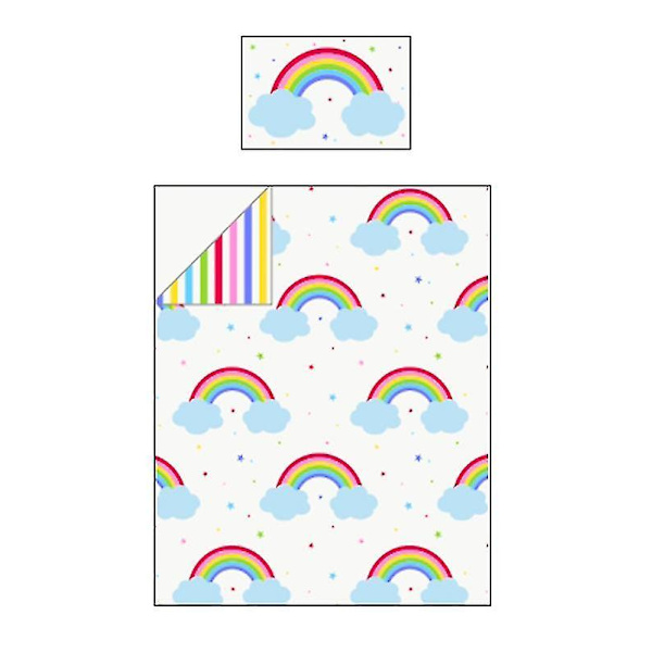 Rainbow Sky Junior Täcke och Örngott Set för Småbarn