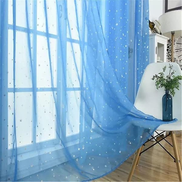 Julepynt Blader Transparent Gardin Tyll Vindus Voile Draperi Kappe 1 Panel Stoff Q