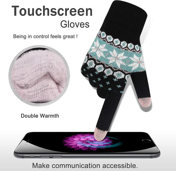Crday Vinter Touchscreen Handsker Varme Termiske Blødt For Elastisk Manchet Til Kvinder Gave