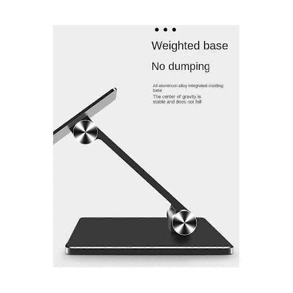Tabletställ i aluminiumlegering lämpligt för iPad, hög vinkeljustering, multifunktionellt skrivbordsställ för surfplattor