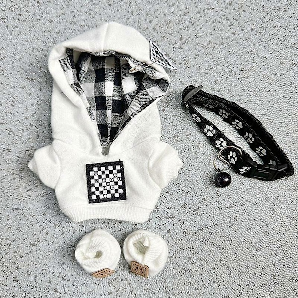 Mini Plysdukke Tøj Outfit Tilbehør Til Labubu V1 V2 Idol Dukker alfabet Tøj Gave 6