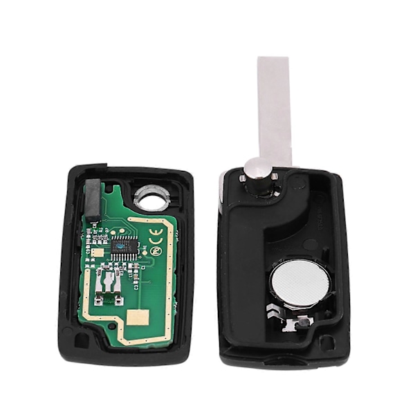 2-knaps bilnøgle fjernbetjening ID46 433MHz med ubeskåret blad til Peugeot 207 307 308 407 807