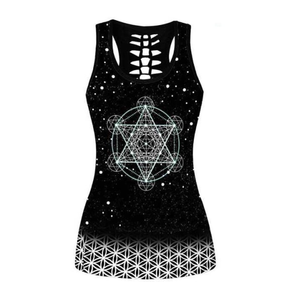Sacred Geometric&Chakra&Sacred Geometry Tanktop og leggings med 3D-print i alle størrelser tank XXL