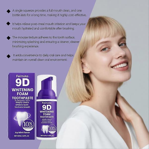 Lilla Tandblegningsmousse - Hydroxyapatit & Dybderens - 50ml