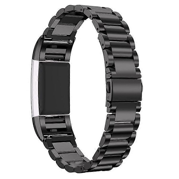 316L Rustfrit Stål Urrem Kompatibel Med Fitbit Charge 2 Black