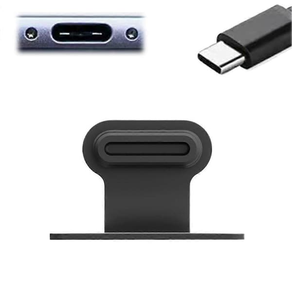 Silikoninen pölysuoja Type C- ja iOS-laitteille - Erittäin ohut Black Type C
