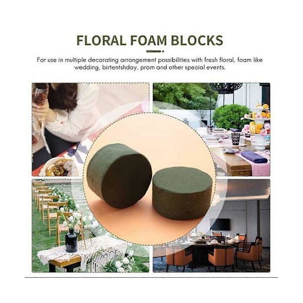 Skum, 30 st Runda Torra Skumblock, Gröna Styrofoam-block för, Perfekt för Blommor