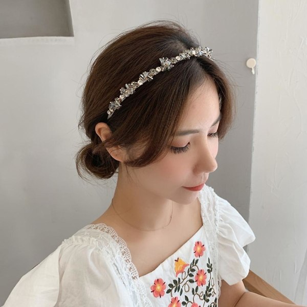 Retro Rhinestone Hårbøjle Elegant Zircon Tynd Hårbøjle Hårbånd Temperament