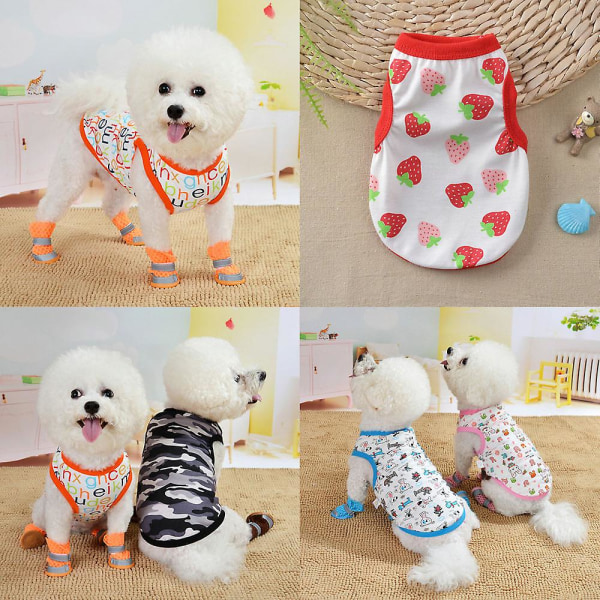 2 stk. Sommer Hundevest Kæledyrstøj Tynd Stil Lille Mælkehund Tøj Lille Hund Teddy Hvalpe Bichon Sommer S