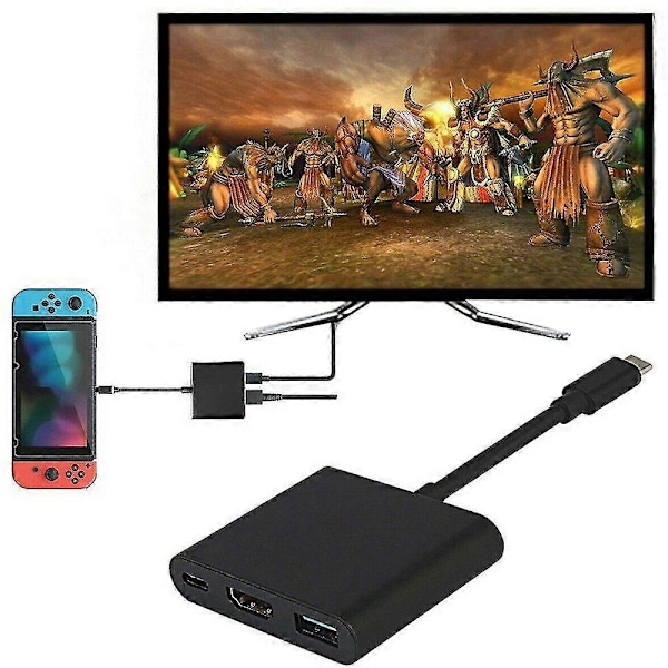 1080P 4K HDMI-adapter för USB-C HDMI-konverterare Typ-C Hub-adapter HDMI-adapter för Switch USB-C HDMI