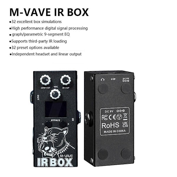 IR-BOX Gitarr Bas Effekter 32 Förinställda Alternativ Tillgängliga Telefon App Inställningar 9-Segments EQ, Som Individ