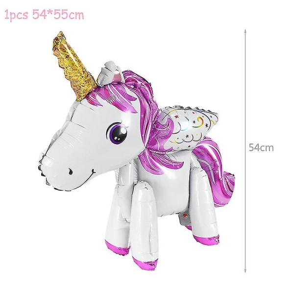 Regnbue Enhjørning Ballon Nummer Folie Globos Børn Pige 1. Enhjørning Fødselsdagsfest Unicorn-C