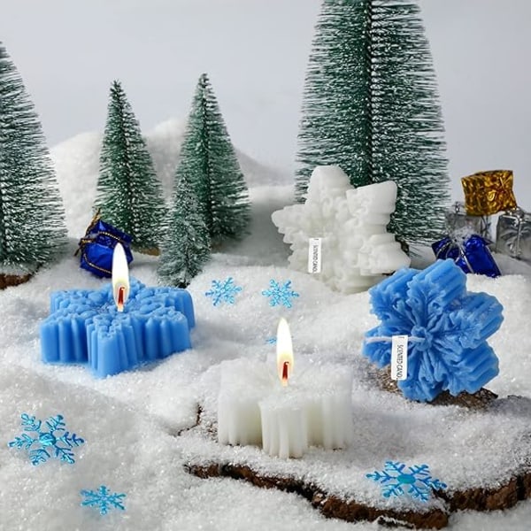 4 kpl suuria joulun lumihiutalekynttilöitä Joulusisustuslahjat  kodinsisustusjuhlat Makuuhuoneen pöytäkoristeet, 2 tyyliä (lumihiutaleet)  style 1 6778 | style 1 | Fyndiq