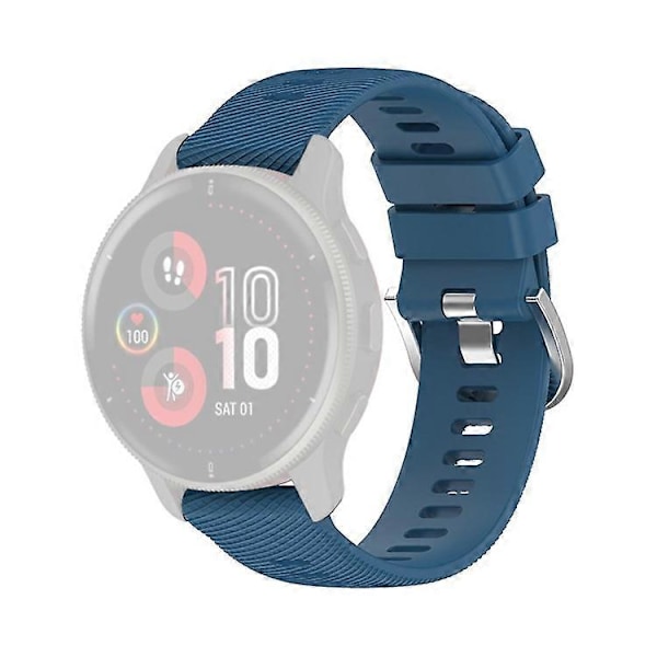 Kompatibel med Garmin Forerunner 255 / Vivoactive 4 Kryssstripet Design 22mm Universell Klokkereim Silikon Erstatningsarmbånd DarkBlue
