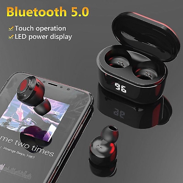 A6mini Trådlösa Bluetooth-kompatibla 5.0 Hifi Stereo Hörlurar Med Digital Laddningsbox Q