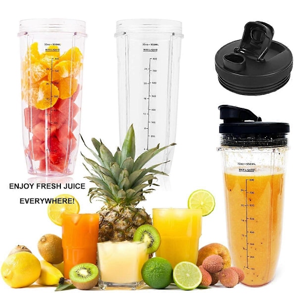 2-pack 946 ml Ersättningsmixerkanna med dricklock för BL450 BL454 BL456 BL480 BL482 BL640 BL642 BL682