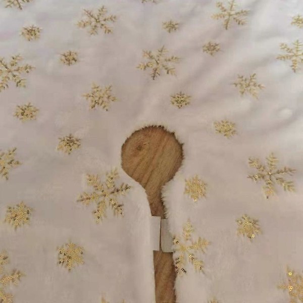 Joulukuusenalusmatto, 120 cm Pehmoinen joulukuusenalusmatto (Kulta), Tekoturkis joulukuusenalusmatto jouluun uudenvuodenkoristeluun kotijuhlien sisustukseen, Chris