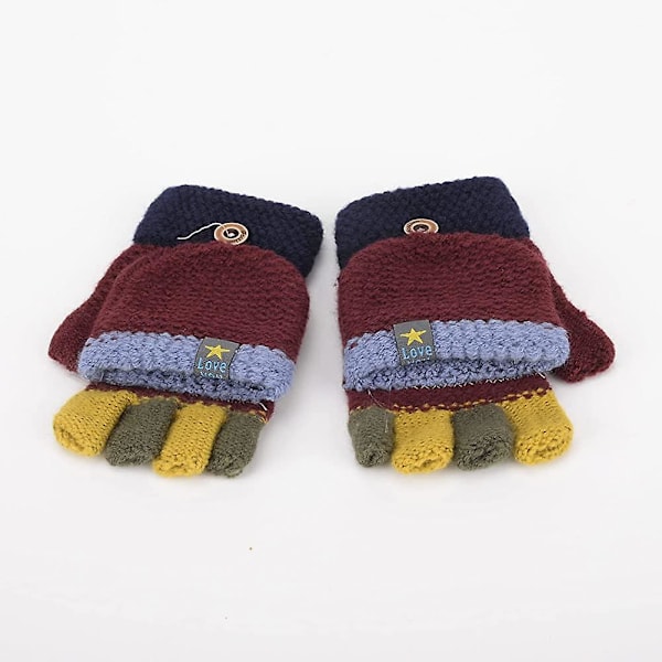 Strikkede Halvfingerhansker Unisex Varme Hansker For Jenter