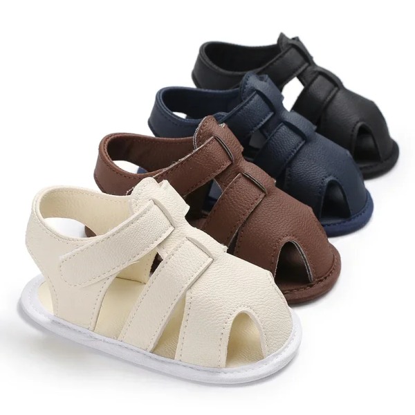 0-1-vuotiaille baby kesäpoikien jalkakääre Solid sandaalit toddler Brown 1 Pair 11CM