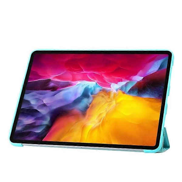 Kompatibel med iPad Pro 13 (2024) Deksel Origami Stativ Auto Sleep / Wake PU Lær+Silikon Nettbrettdeksel Azure