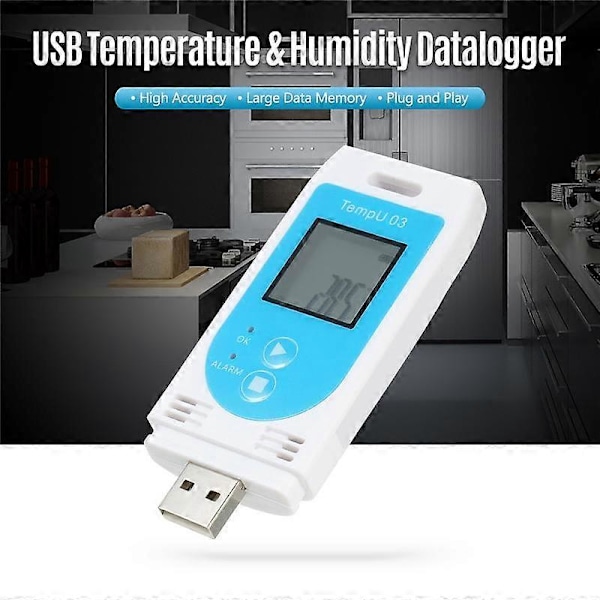 TempU 03 USB Temperatur- och Luftfuktighetsdata Logger Återanvändbar RH TEMP Datalogger Recorder Humiture Recordi