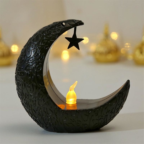 Ny stjärna och månljusstake för juldekorationer i Mellanöstern för Halloween-dekorationer för arabiska lyktor Elektronisk gold