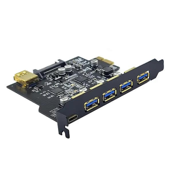 USB 3.2 PCIE -laajennuskortti PCIE 1X - USB 3.2 TYPE-C USB 3.2 Gen1 -sovitin Multiplier USB3.2 PCI E
