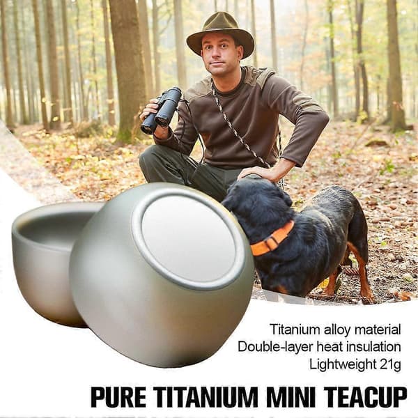 Lille dobbeltlags ren titanium te kop til udendørs kaffe