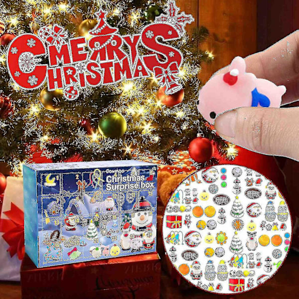 Adventskalender 2022, Jul 24 Dagars Adventskalender Stressleksaker För Barn, Julklappsförpackning