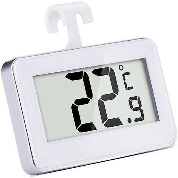 Digitalt Køleskabstermometer, Digitalt Frysetermometer og Rumtemperaturmåler, Hvid