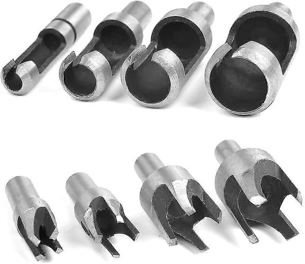 Trepluggbor 8 stk Trepluggkutter Bor Bits Klør 6mm /10mm/13mm/16mm Karbonstål Plugg Snekker Sett