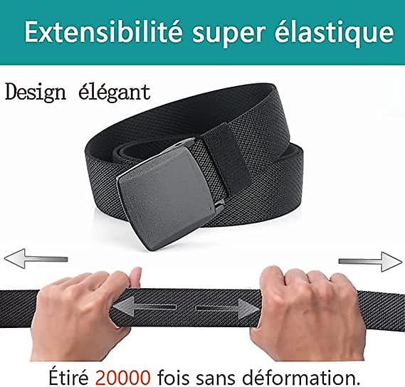 Elastiskt midjeband för män, plastspänne, avslappnat elastiskt midjeband, unisex denimbälte för män och kvinnor