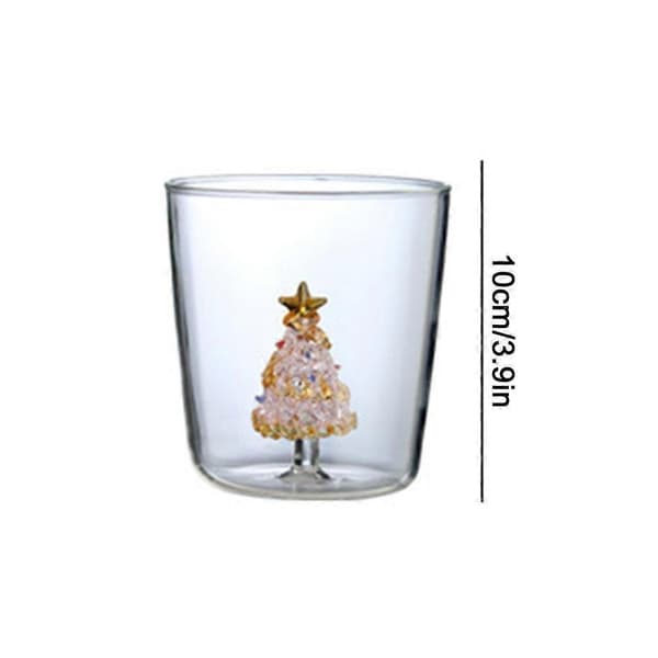 Juletre ønskekopp, glass vannkopp, kaffe, drikkekopp, gave C1K7 D