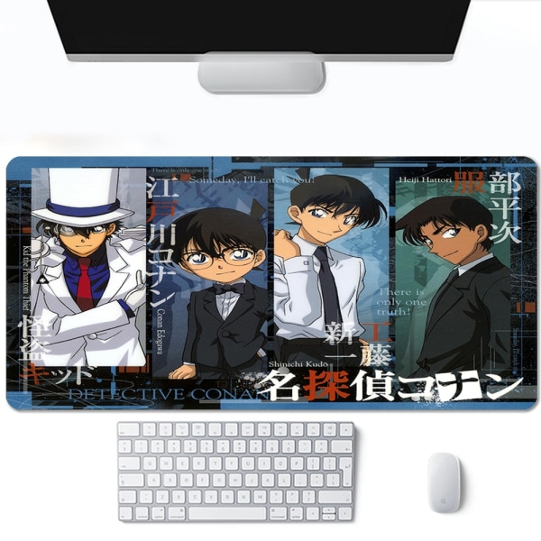 Anime Detektiv Conan Spelmatta Tillbehör Gamer Full Gummi Musmatta Matta 2mm Tjock Tangentbord Skrivbordsunderlägg A7 300x600x2mm